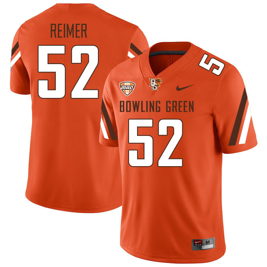 Men #52 Nick Reimer Bowling Green Falcons College Football Jerseys Stitched-Orange
